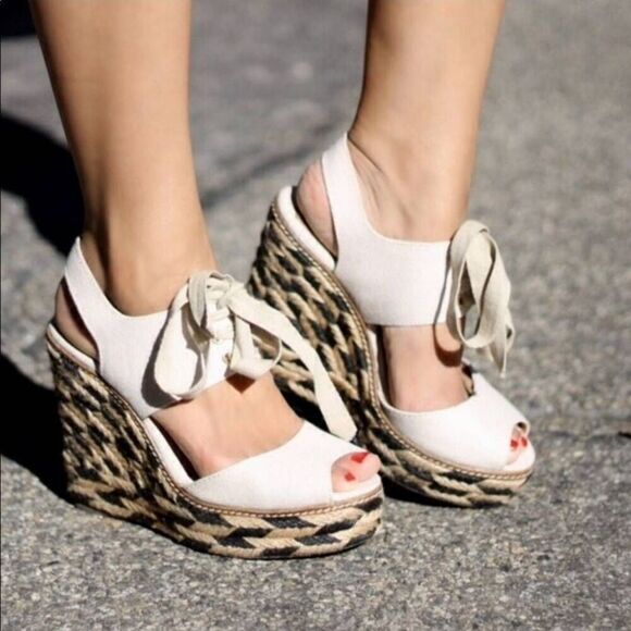 Tory Burch Linley High Wedge Espadrilles - Picture 1 of 15